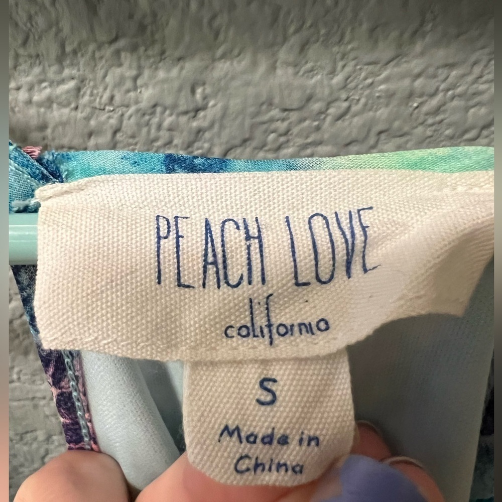 Peach Love California Watercolor Maxi Long Dress - Picture 6 of 8